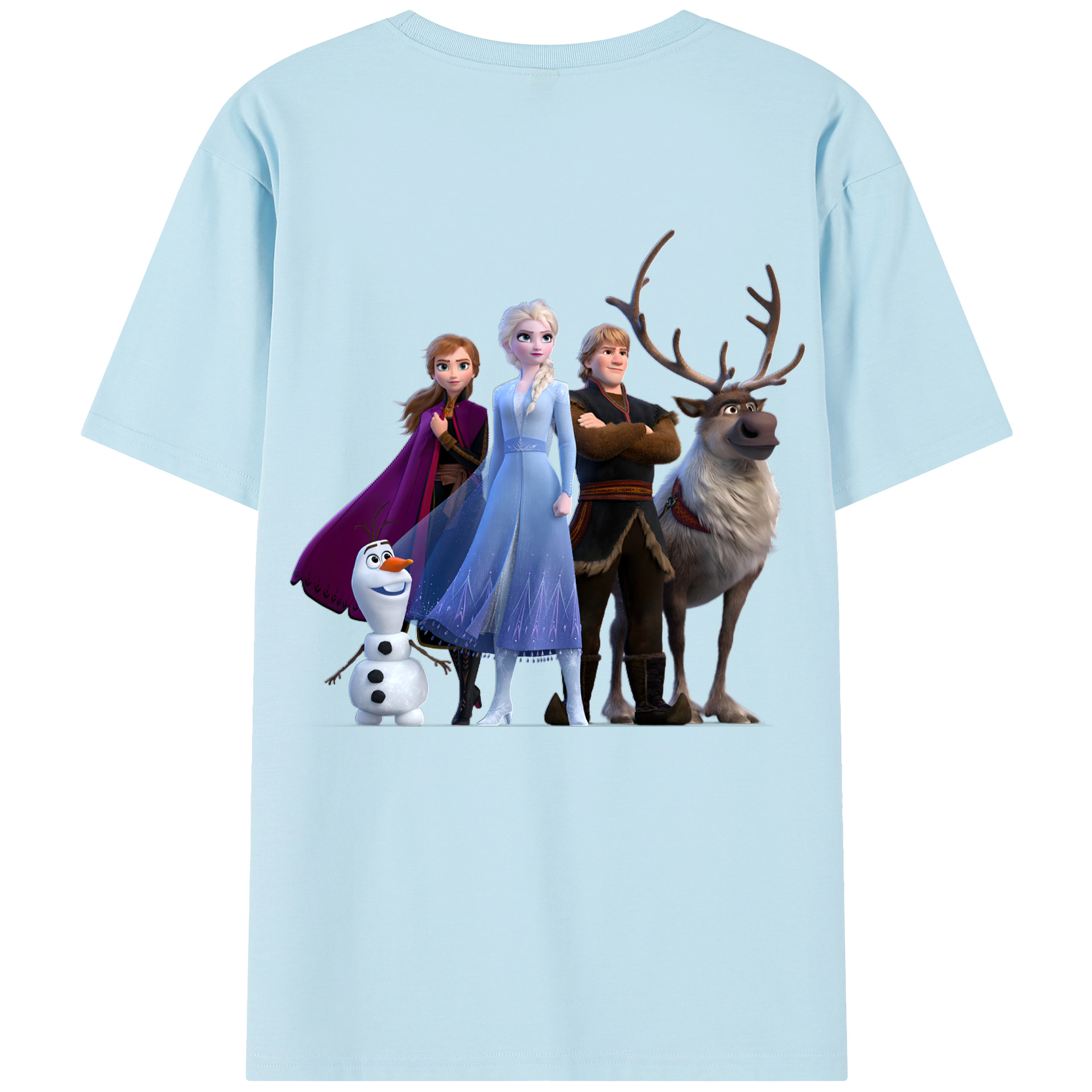 （画像用） アナと雪の女王 アンナ エルサ Frozen Anna Elsa 綿100％半袖Tシャツ（背面プリント）